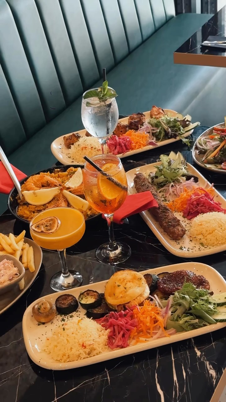 Restaurant sharing spread, hospitality creative direction